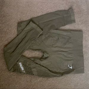 Olive green gym shark leggings
